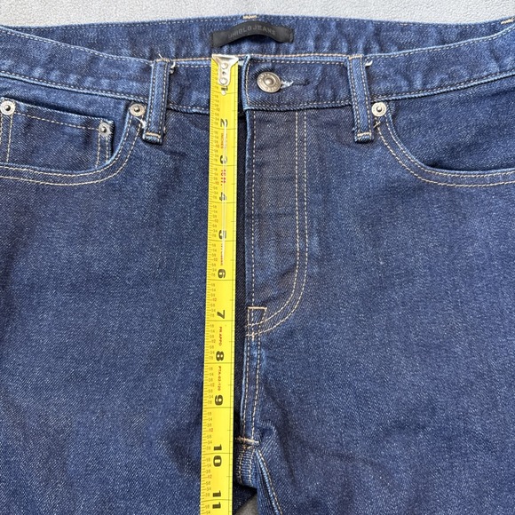 UNIQLO Jeans Mens 32x32 Blue Selvedge Kaihara Slim Straight Japanese Denim - Picture 9 of 13